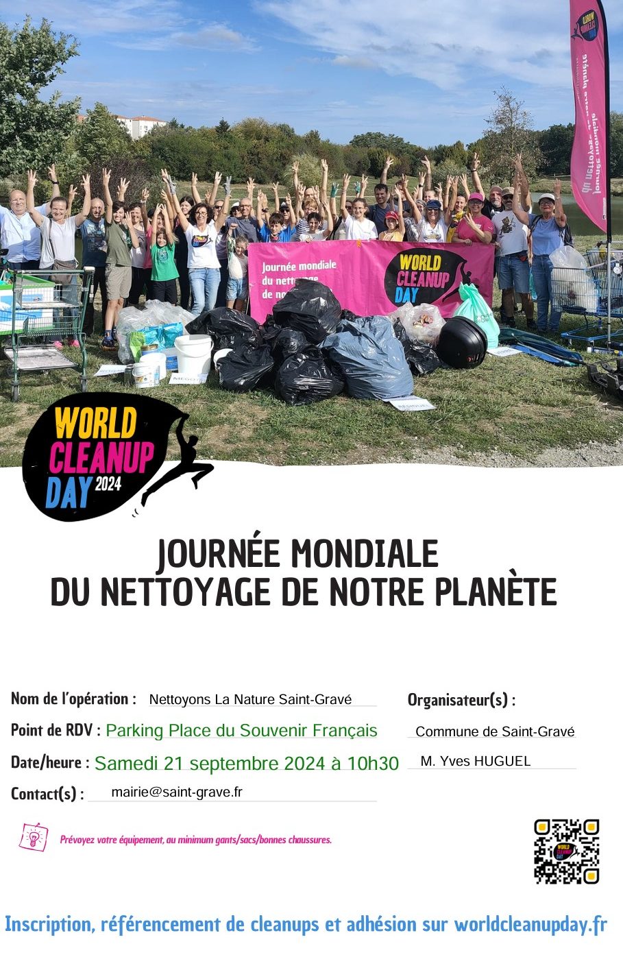 nettoyons la nature commune de St Gravé rendez-vous 10h30 place du Souvenir Français 21 septembre